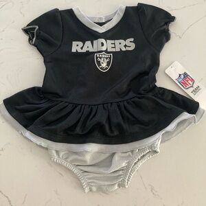 NFL Oakland Raiders Baby Girl Dress & Diaper Cover 3-6M NWT